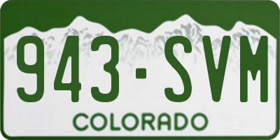 CO license plate 943SVM