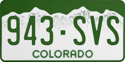 CO license plate 943SVS