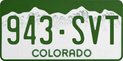 CO license plate 943SVT