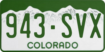 CO license plate 943SVX