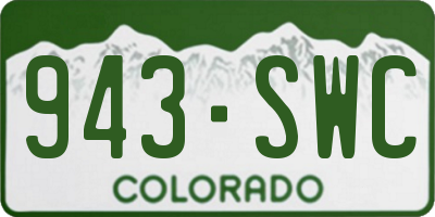 CO license plate 943SWC