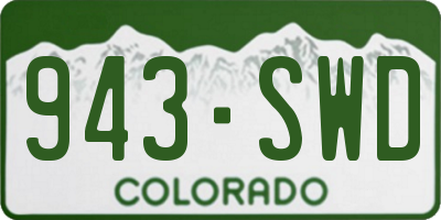 CO license plate 943SWD