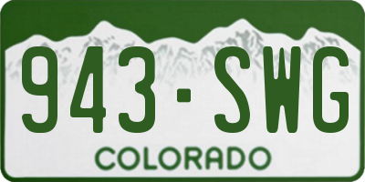 CO license plate 943SWG