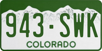 CO license plate 943SWK