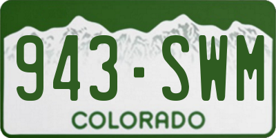 CO license plate 943SWM