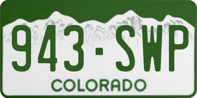 CO license plate 943SWP