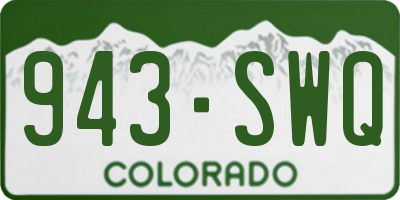CO license plate 943SWQ