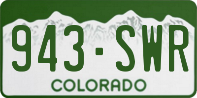 CO license plate 943SWR