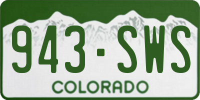 CO license plate 943SWS