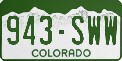 CO license plate 943SWW