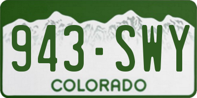 CO license plate 943SWY