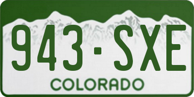 CO license plate 943SXE
