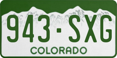 CO license plate 943SXG