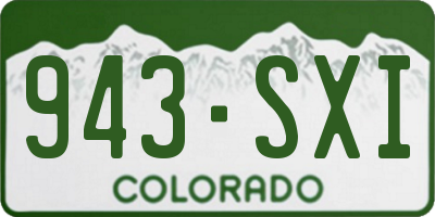 CO license plate 943SXI
