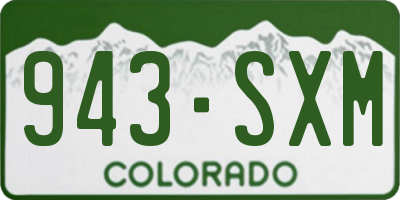 CO license plate 943SXM