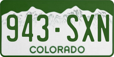 CO license plate 943SXN