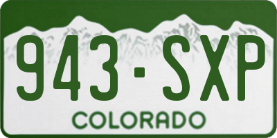 CO license plate 943SXP