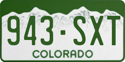 CO license plate 943SXT