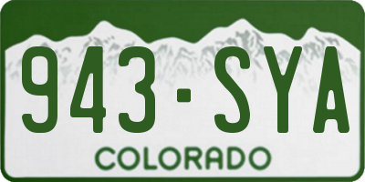 CO license plate 943SYA