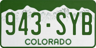 CO license plate 943SYB