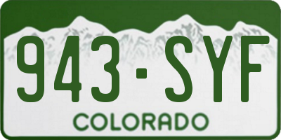 CO license plate 943SYF