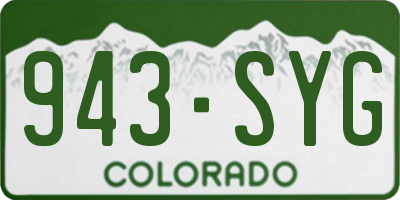 CO license plate 943SYG