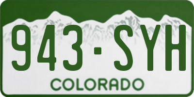 CO license plate 943SYH