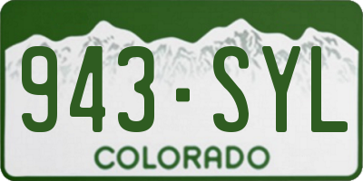 CO license plate 943SYL