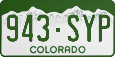 CO license plate 943SYP