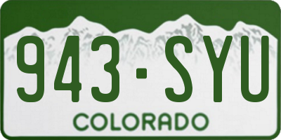 CO license plate 943SYU
