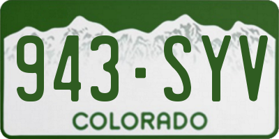 CO license plate 943SYV