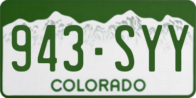 CO license plate 943SYY