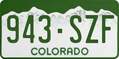 CO license plate 943SZF