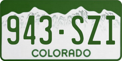CO license plate 943SZI