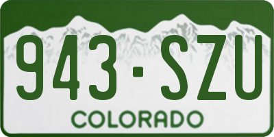 CO license plate 943SZU