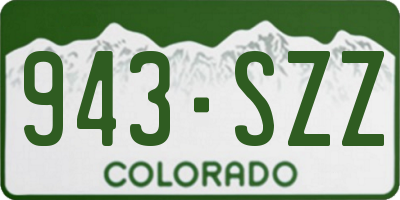 CO license plate 943SZZ