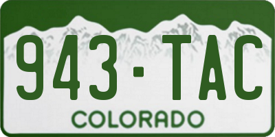 CO license plate 943TAC