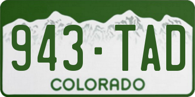 CO license plate 943TAD