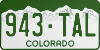 CO license plate 943TAL