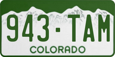 CO license plate 943TAM