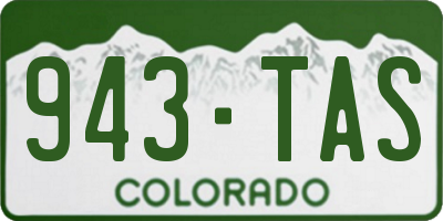 CO license plate 943TAS