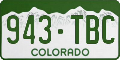 CO license plate 943TBC