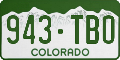 CO license plate 943TBO