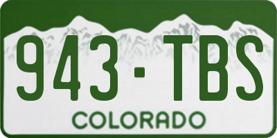 CO license plate 943TBS