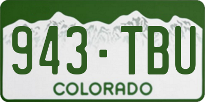 CO license plate 943TBU