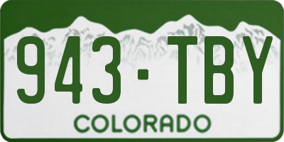 CO license plate 943TBY