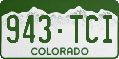 CO license plate 943TCI