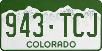 CO license plate 943TCJ