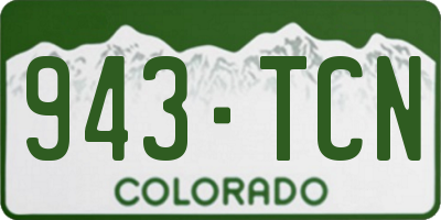 CO license plate 943TCN