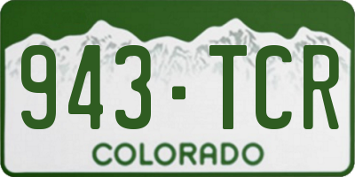 CO license plate 943TCR
